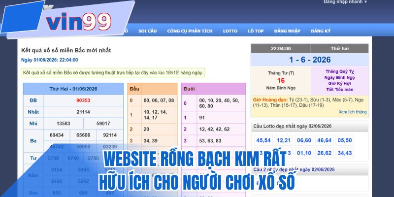 Website rồng bạch kim rất hữu ích cho người chơi xổ số 